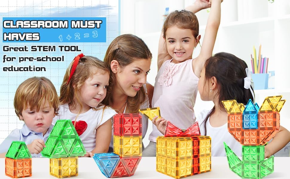 Magnetic Tiles Toys for Year Old Boys Girls, Magnetic Blocks