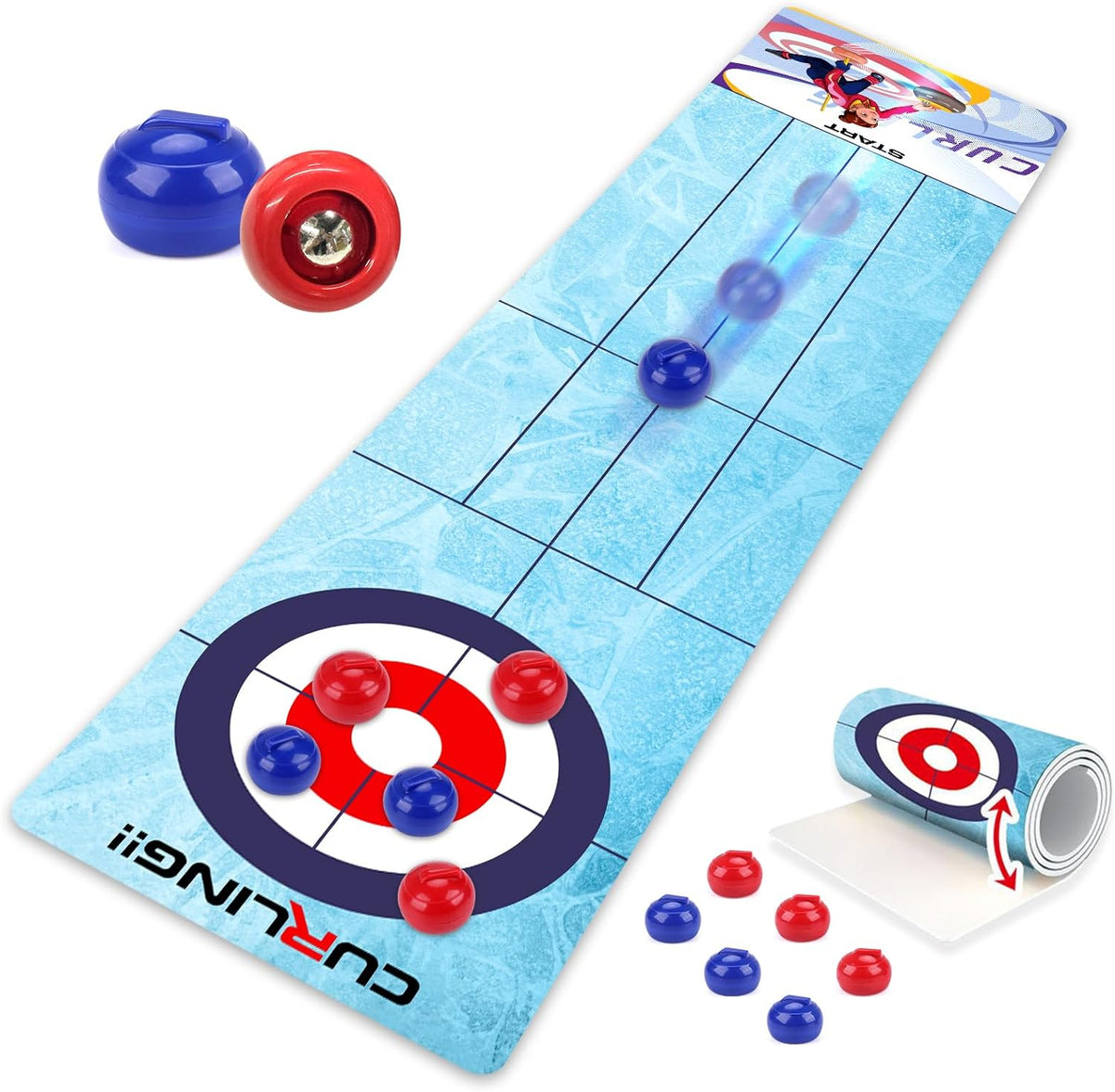 Lotvic Tabletop Game For Family Party, Tabletop Football Board Games, Tabletop Curling Game, Multifunction Table Shuffleboards, Family Indoor