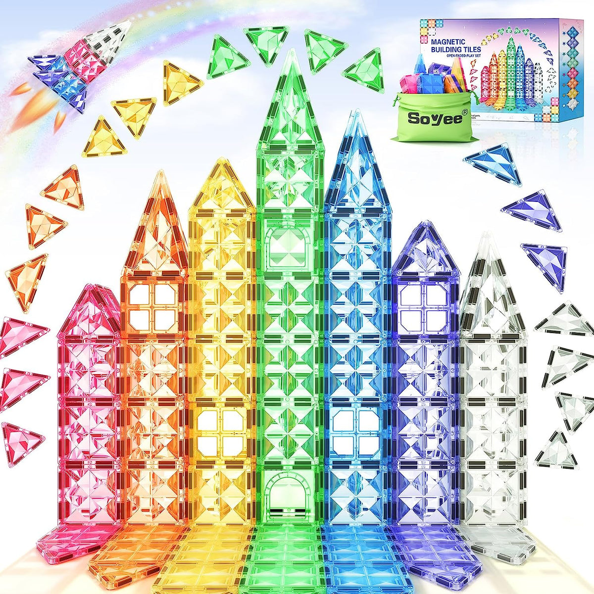 Diamond Magnetic Tiles Toys & Birthday Gifts for 3 4 5 6 7 8+ Year Old –  Soyeeglobal