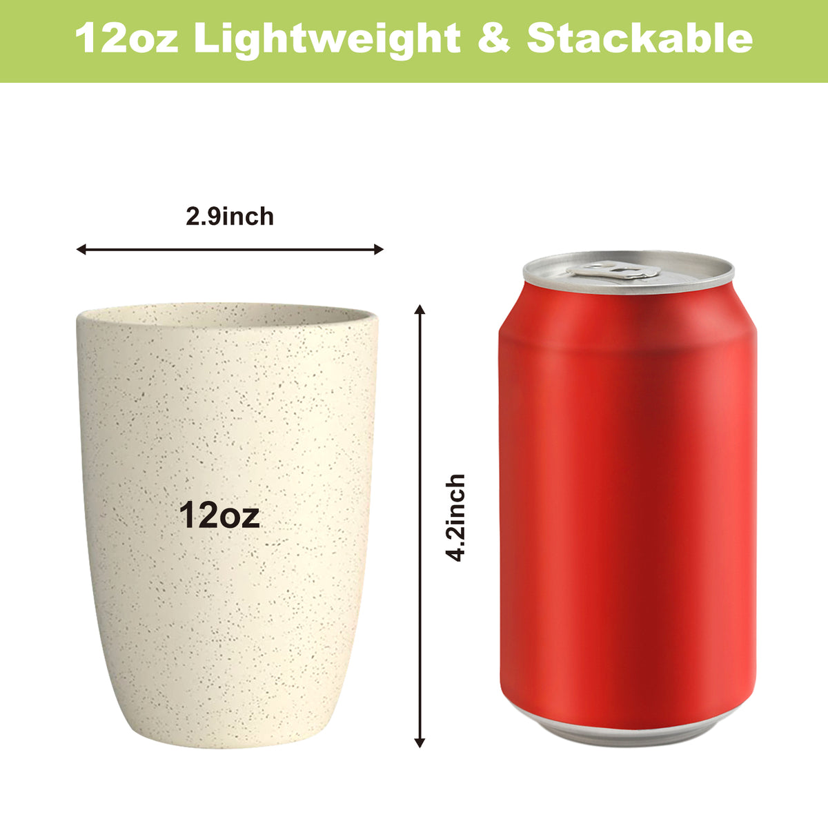 Wotolit Wheat Straw Cups Plastic Cups Unbreakable Drinking Cup Reusabl