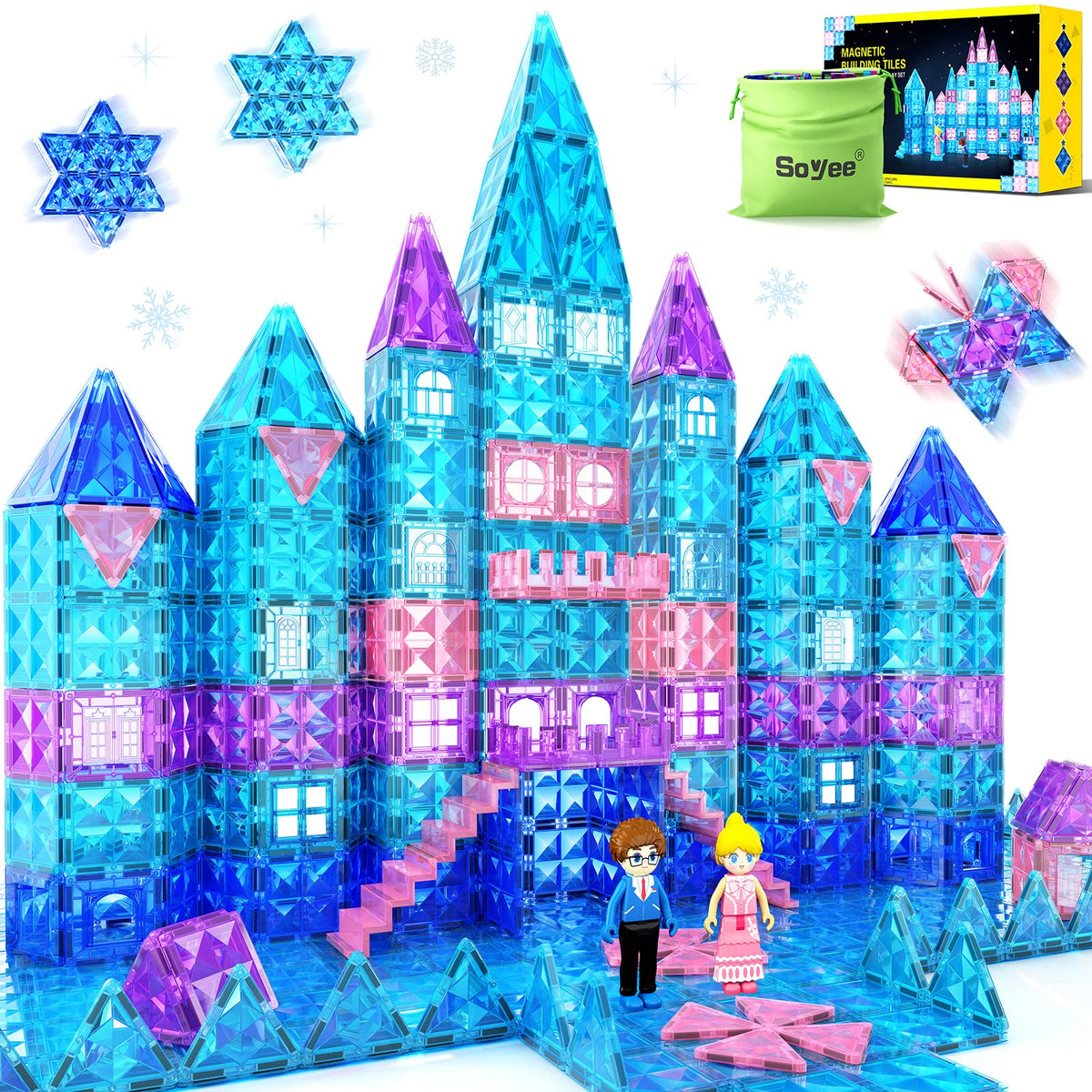 108PCS Magnetic Tiles Princess Toys for Girls Boys-STEM Kids Toys Magn –  Soyeeglobal