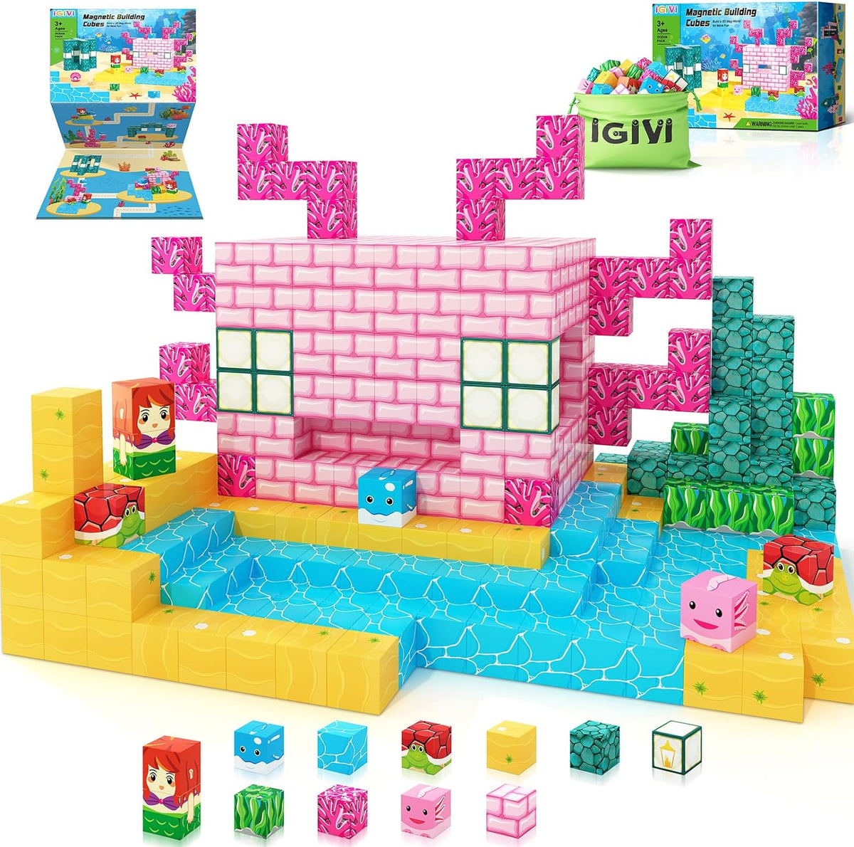 IGIVI Magnetic Blocks - Build Mine Magnet World Ocean Set – Soyeeglobal