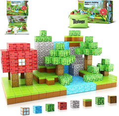 Magnetic Blocks-Build Mine Magnet World® Set, Magnetic Toys for Boys & Girls Age 3-4 4-5 6-8, STEM Montessori Sensory Toys for Toddlers Gifts for 3+ Years Old Girls Boys, Fidget Cubes Construction Toys