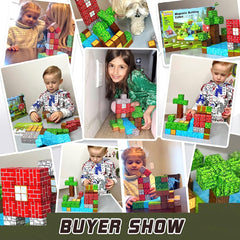 Magnetic Blocks-Build Mine Magnet World® Set, Magnetic Toys for Boys & Girls Age 3-4 4-5 6-8, STEM Montessori Sensory Toys for Toddlers Gifts for 3+ Years Old Girls Boys, Fidget Cubes Construction Toys