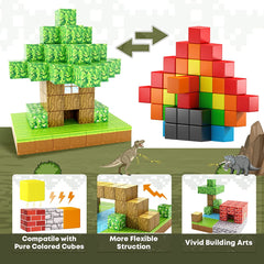 Magnetic Blocks-Build Mine Magnet World® Set, Magnetic Toys for Boys & Girls Age 3-4 4-5 6-8, STEM Montessori Sensory Toys for Toddlers Gifts for 3+ Years Old Girls Boys, Fidget Cubes Construction Toys