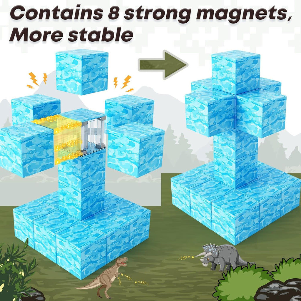  Magnetic Blocks-Build Mine Magnet World Edition