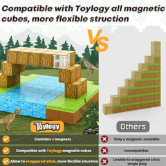 Mine Magworld® Stacking Building Blocks Creative Building Craft Construction Toys for Kids - Forest 48pcs