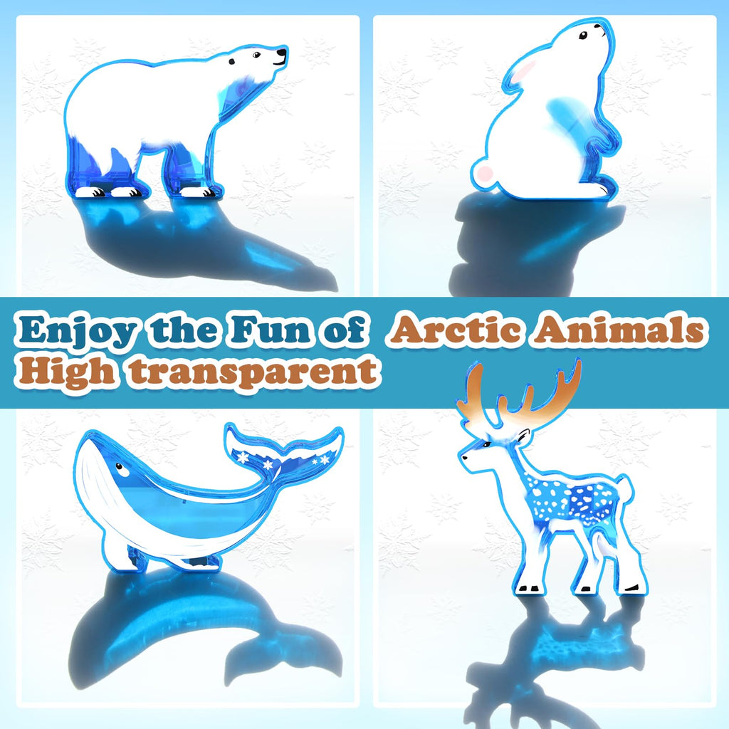 Magworld® Magnetic Tiles Arctic Animals Wintry Prints Winter Snow