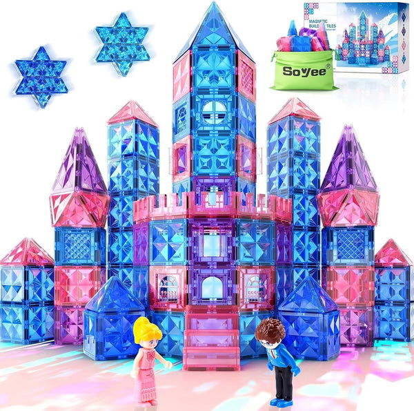 Magworld® Plastic Stacking and Building Blocks for Kids - Frozen Color 58PCS