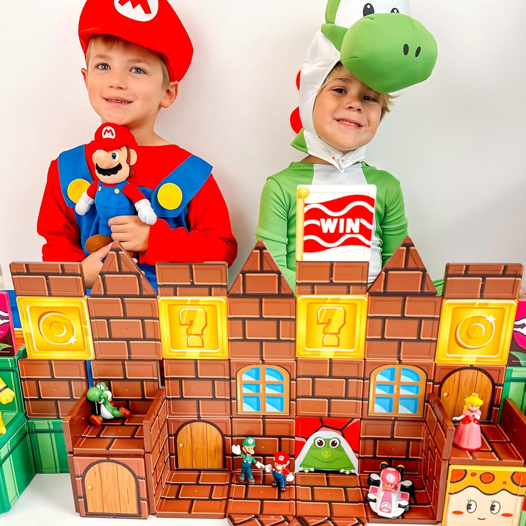 Magnetic Tiles Kids Games Toys Castle Adventure Magnetic Building Blocks Doll House Toys Construction Magnet Pretend Play Set for Boys & Girls 3-12 Year Old Christmas Birthday Gifts for Boys