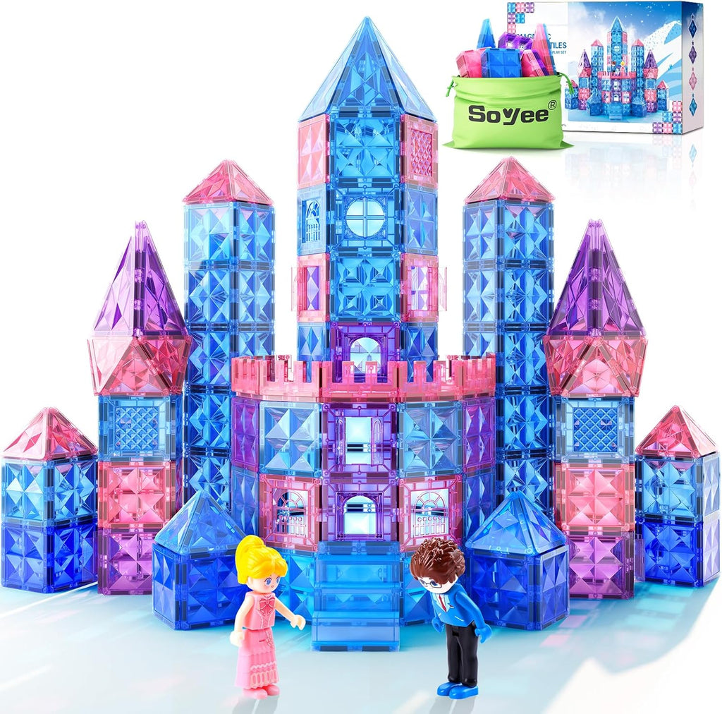 Diamond Magnetic Building Blocks - Princess Toys for 3-8 Year Old Girls & Boys - 3 4 5 6 Year Old Girl Birthday Xmas Present Preschool K12 Classroom Decor Classroom Must Haves School Supplies