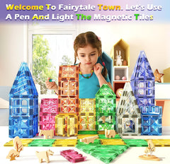 Kids Toys Magnetic Tiles Toys for 3 Year Old Boys Girls STEM Learning Toy Magnetic Building Blocks Toys for Boys & Girls Ages 3-5 4-8 Birthday Kids Gifts