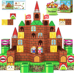 Magnetic Tiles Kids Games Toys Castle Adventure Magnetic Building Blocks Doll House Toys Construction Magnet Pretend Play Set for Boys & Girls 3-12 Year Old Christmas Birthday Gifts for Boys