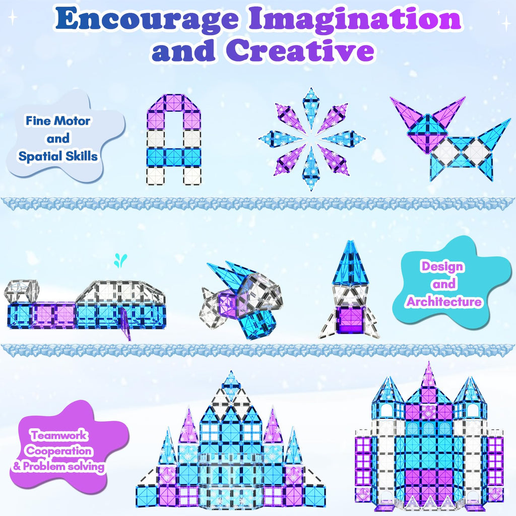 Magworld® Magnetic Tiles Arctic Animals Wintry Prints Winter Snow