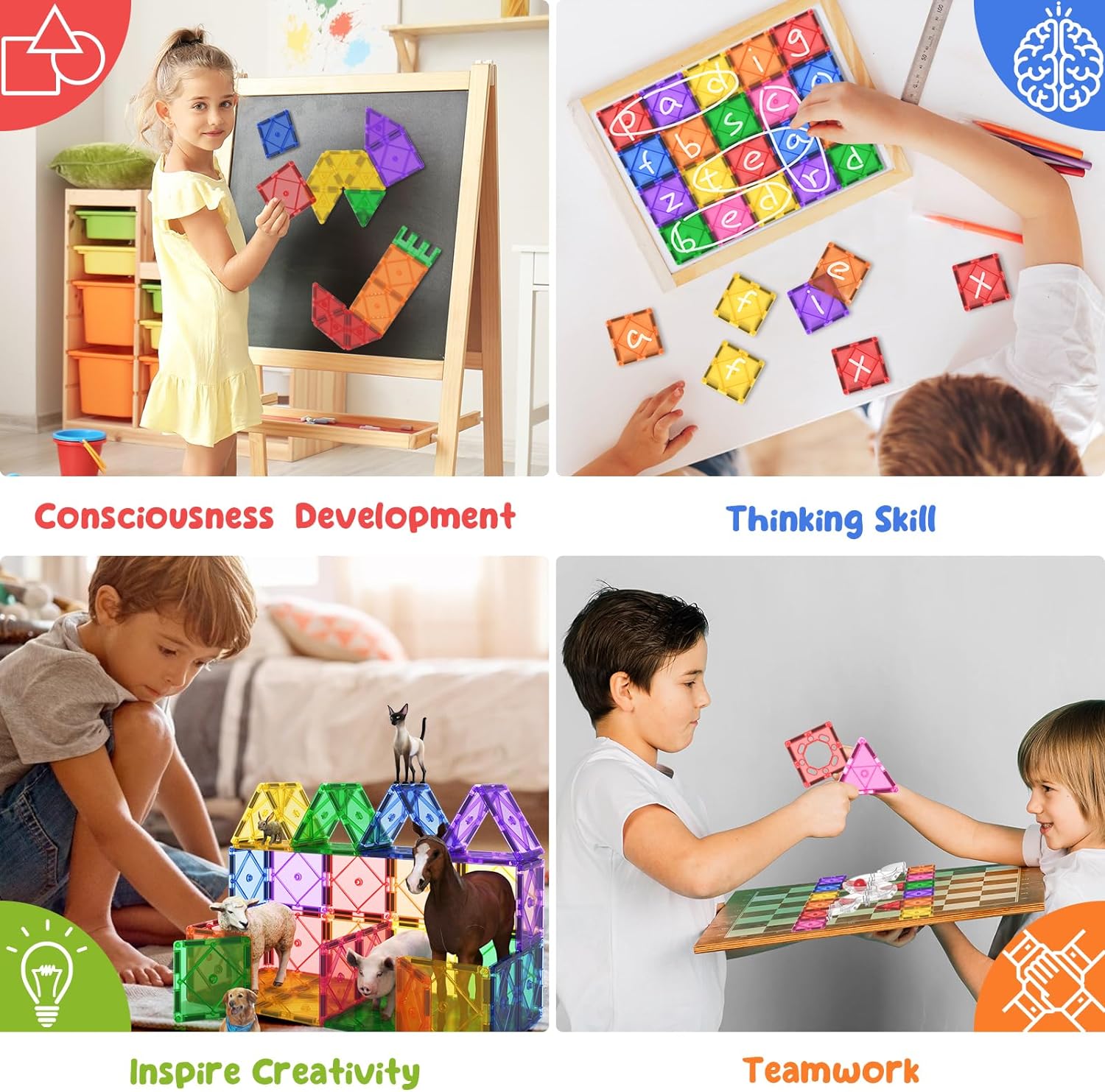 Magworld® Magnetic Tiles Kids Toys Marble Run STEM Magnet Toys for Tod ...