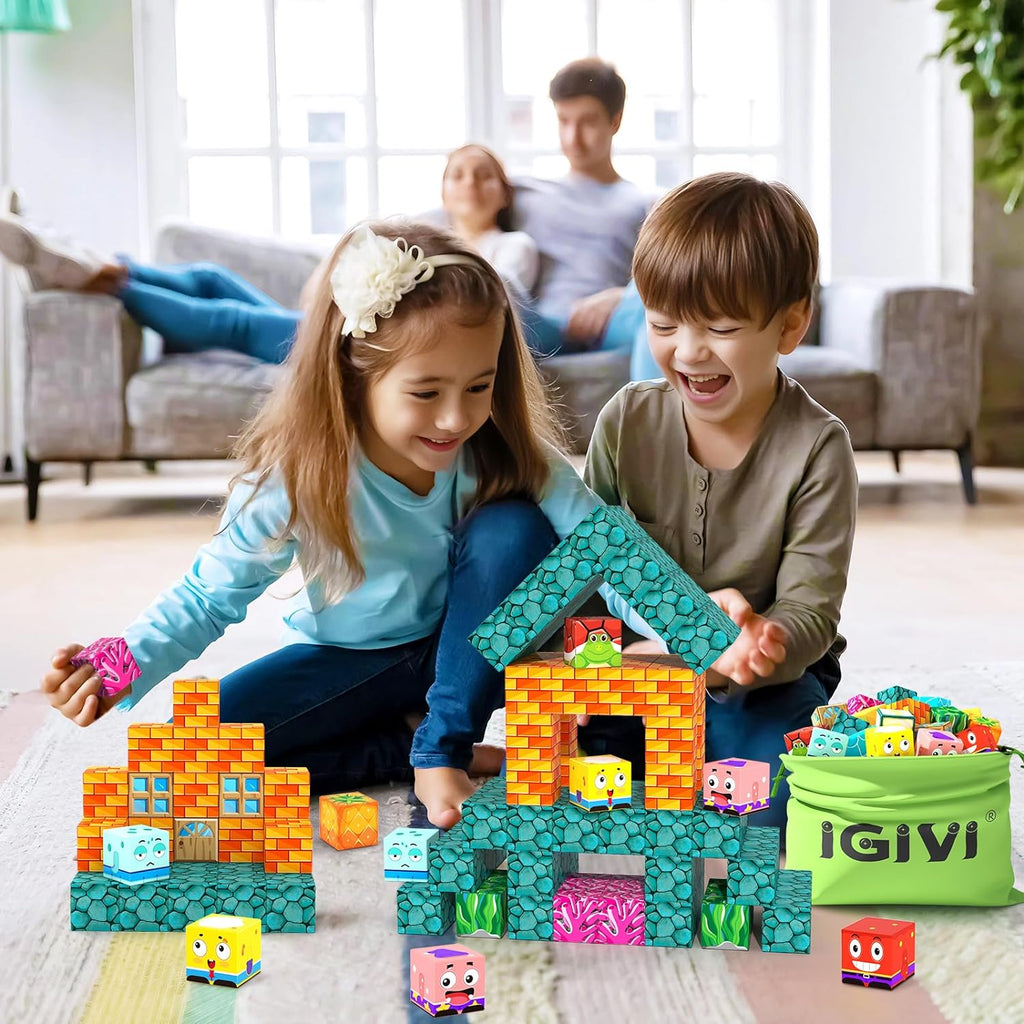 IGIVI Magnetic Blocks Build Mine Magnet World Ocean Set STEM Build Soyeeglobal