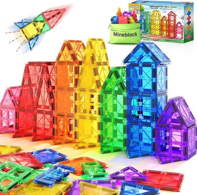 Mineblock®Toys for Boys Kids Ages 3 4 5 6 7 8 9, Magnetic Blocks for Toddlers