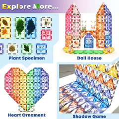Kids Toys Magnetic Tiles Toys for 3 Year Old Boys Girls STEM Learning Toy Magnetic Building Blocks Toys for Boys & Girls Ages 3-5 4-8 Birthday Kids Gifts