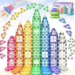 Kids Toys Magnetic Tiles Toys for 3 Year Old Boys Girls STEM Learning Toy Magnetic Building Blocks Toys for Boys & Girls Ages 3-5 4-8 Birthday Kids Gifts
