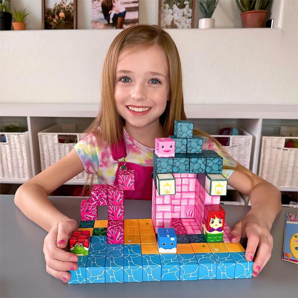 126PCS Magnetic Blocks-Build Mine Magnet World Martinique