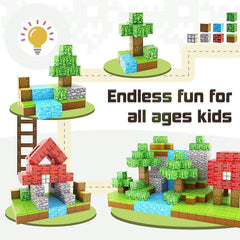 Magnetic Blocks-Build Mine Magnet World® Set, Magnetic Toys for Boys & Girls Age 3-4 4-5 6-8, STEM Montessori Sensory Toys for Toddlers Gifts for 3+ Years Old Girls Boys, Fidget Cubes Construction Toys