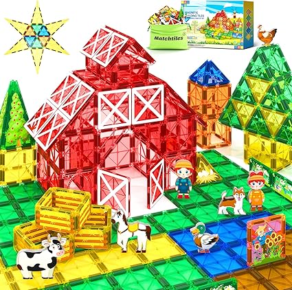 Magnetic Tiles Toys with Farm Animals for 3+ Year Old Toddler