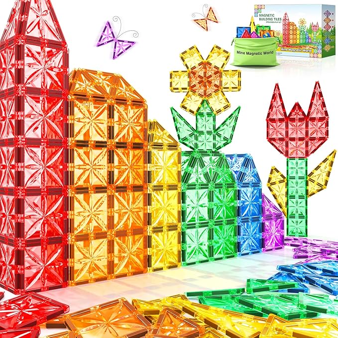 Mine Magnetic World® Magnetic Blocks Building Toys Preschool Sensory Montessori Learning Toys for 3+ Year Old Boys Girls Christmas Birthday Gifts Creative Kids Games