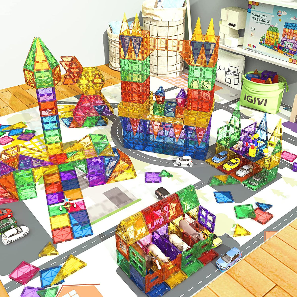 thumbnail image 2 of 118-Piece Magnetic Building Blocks Set – STEM Montessori Toys For Ages 3+ 2 of 5