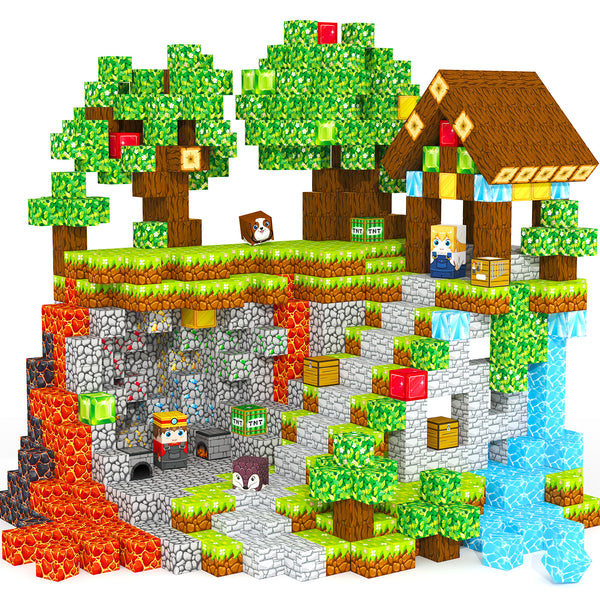 ORZbb Magnetic Blocks, Magnetic Tiles Building Blocks, Magnet Cubes Toddler Kids Toys, Sensory STEM Toys for 3-5 4-6 5-7 6-8 Year Old Boys Girls Easter Birthday Gifts Travel Outdoor Kids Games (0.8IN/2CM)