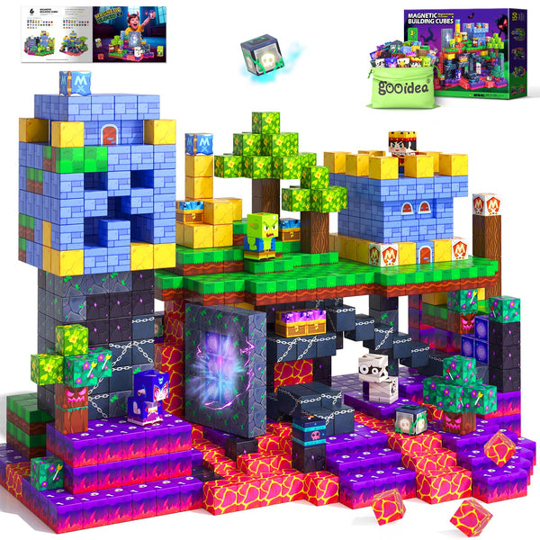 Magnetic Blocks Magnetic Building Toys, Mine Magnet World Building Craft, STEM Toy for Kids Age 4-8 5-7 8-12, Sensory Learning Toys Games, Gift for Boys Girls 3+ Year Old