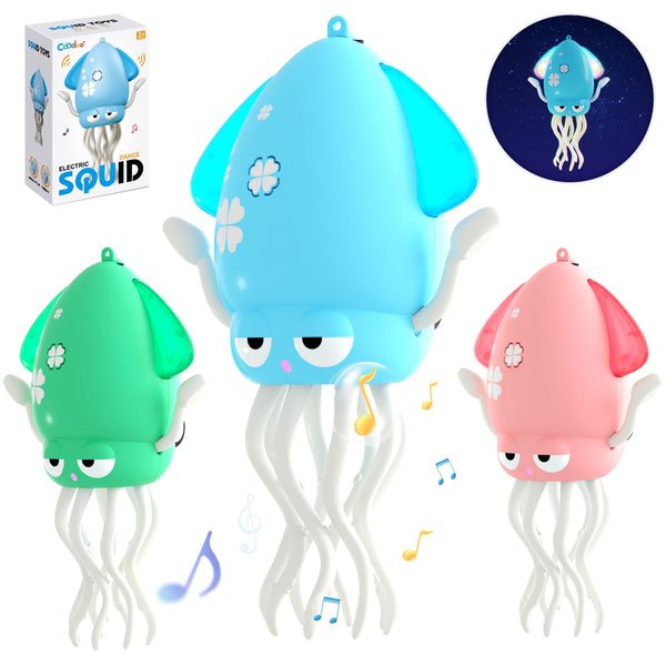 Dancing Octopus Toddler Toys, Electric Crawling Octopus Tummy Time Baby Toys, Rechargeable Dancing Music Squid for 1 2 3 4 5 Year Old Kids Boy Girl Birthday Gifts, Funny for Office Desk Decor (Blue)