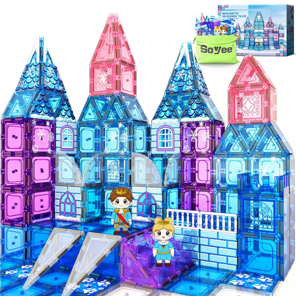 Magnetic Tiles 102pcs Princess Kids Toys Magnetic Building Blocks 3 4 5 6 7 8 Year Old Girl Gifts Girls Toys Age 4-5 6-8 9-12