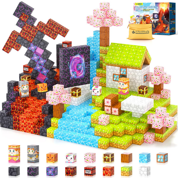 100PCS Magnetic Blocks - 1" Magnetic Building Blocks Toddler Outdoor Toys for Kids Ages 4-8 8-12 Magnet Tiles STEM Sensory Montessori Kids Toys for 3+ Year Old Boys Girls Christmas Birthday Gifts