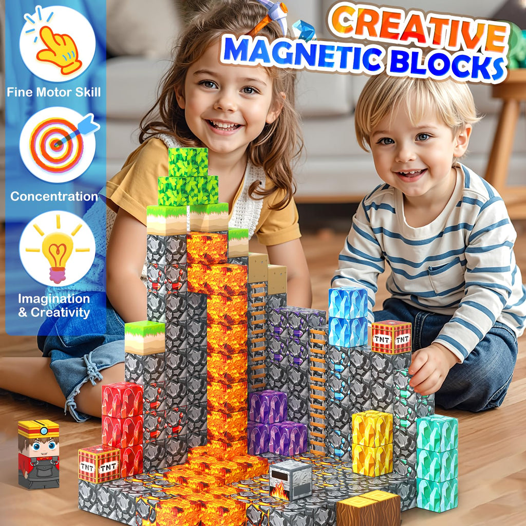 Magnetic Blocks 100PCS 1 inch Magnetic Building Cubes Kids Magnet Toys ...