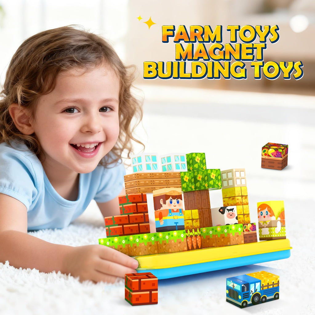 Soyee Magnetic Blocks Travel Toddler Toys Magnet Building Tiles Constr ...