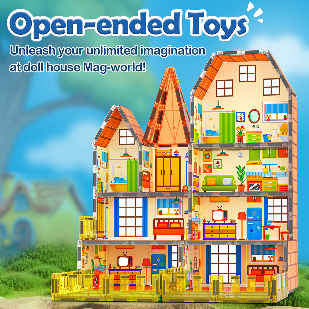 Magnetic Tiles-Doll House with Magnets for Kids Playhouse Edition
