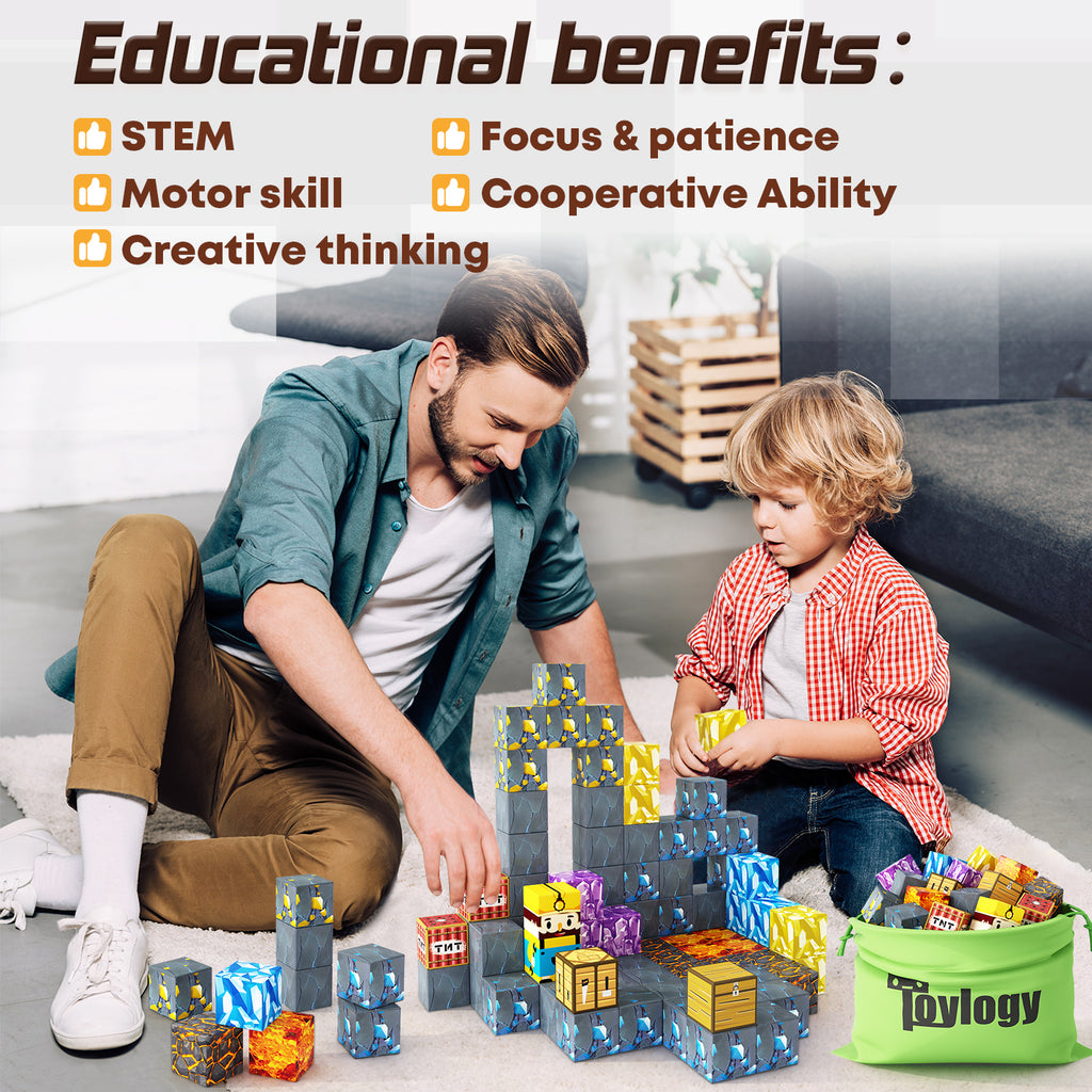 Magnetic Blocks-Build Mine Magnet World® Edition Mine Pickaxe