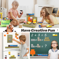 Magnetic Blocks - Build Mine Magnet World® Mine Train Track Set, Magnetic Building Blocks Toddler Toys STEM Sensory Outdoor Toys for 3+ Year Old Boys & Girls, Kids Toys for Ages 4-6 6-8 5-7