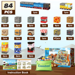 Magnetic Blocks - Build Mine Magnet World® Mine Train Track Set, Magnetic Building Blocks Toddler Toys STEM Sensory Outdoor Toys for 3+ Year Old Boys & Girls, Kids Toys for Ages 4-6 6-8 5-7