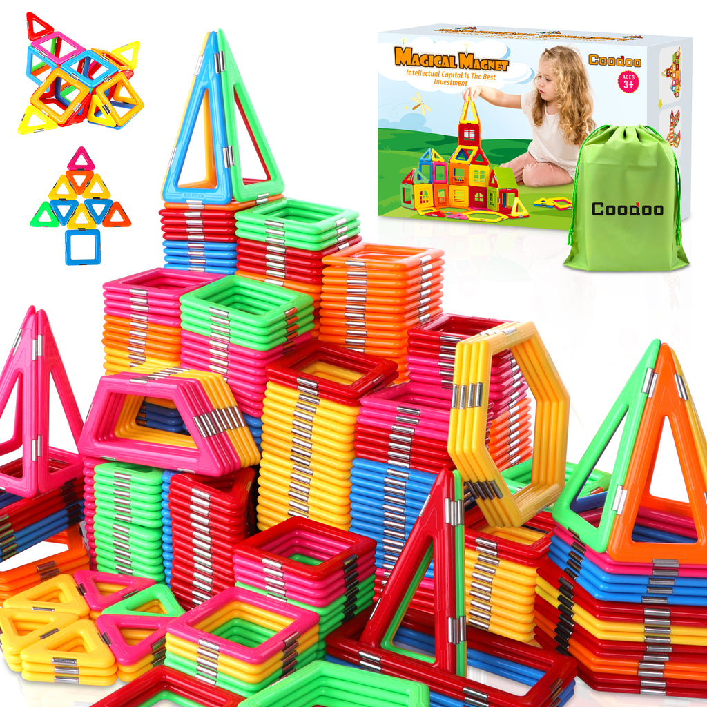 Upgraded Magnetic Blocks 138PCS Magnetic Building Tiles STEM Toys for 3+ Year Old Boys and Girls Learning by Playing Games for Toddlers Kids Compatible with Amosting Tomons NextX Building Blocks