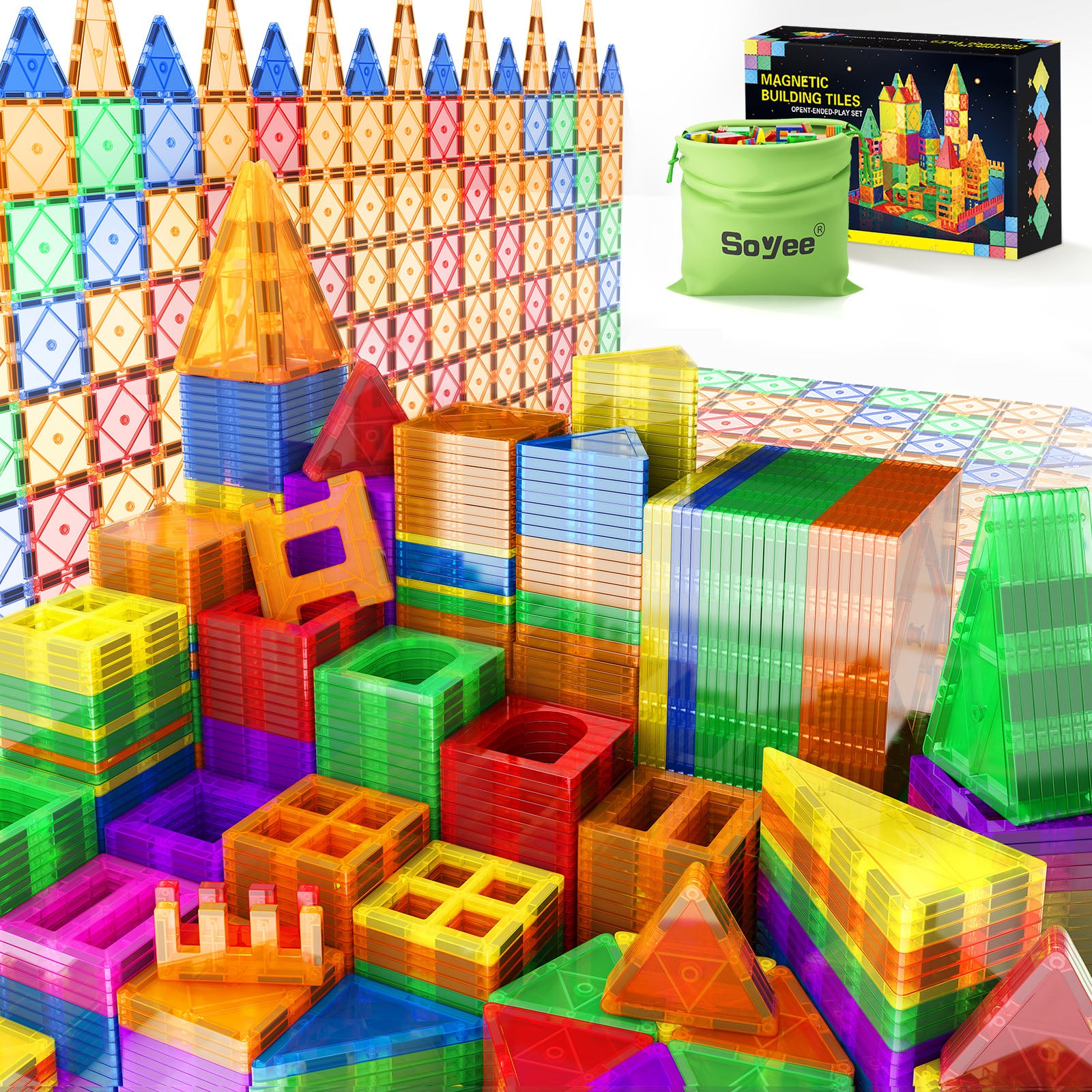 102PCS Magnetic Tiles Building Blocks Stem Toys for 3+ Year Old Boys a ...