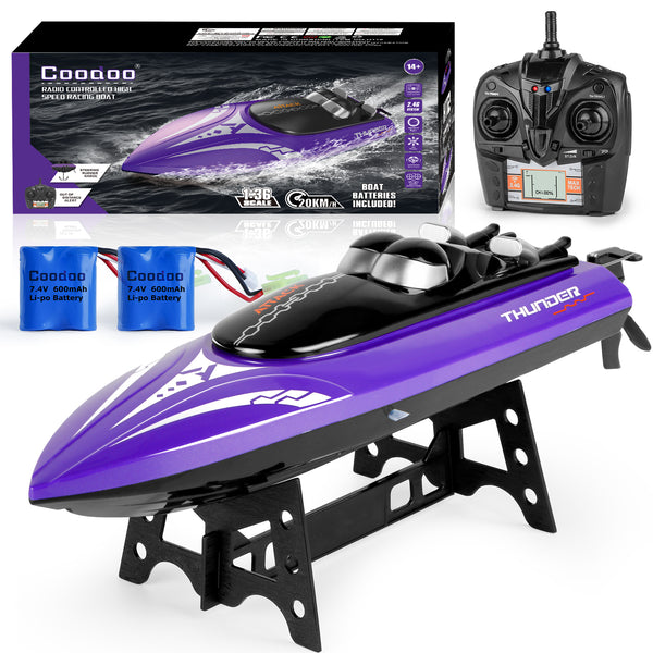 RC Boat 20+ mph High Speed Racing Boat Toys for Swimming Pool Outdoor Remote Control Boat Toys Great Gift for 6+ Year Old Boys and Girls