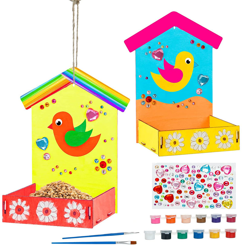 2-Pack Arts and Crafts for Kids, Make Your Own Bird Feeder & Wind Chim –  Soyeeglobal