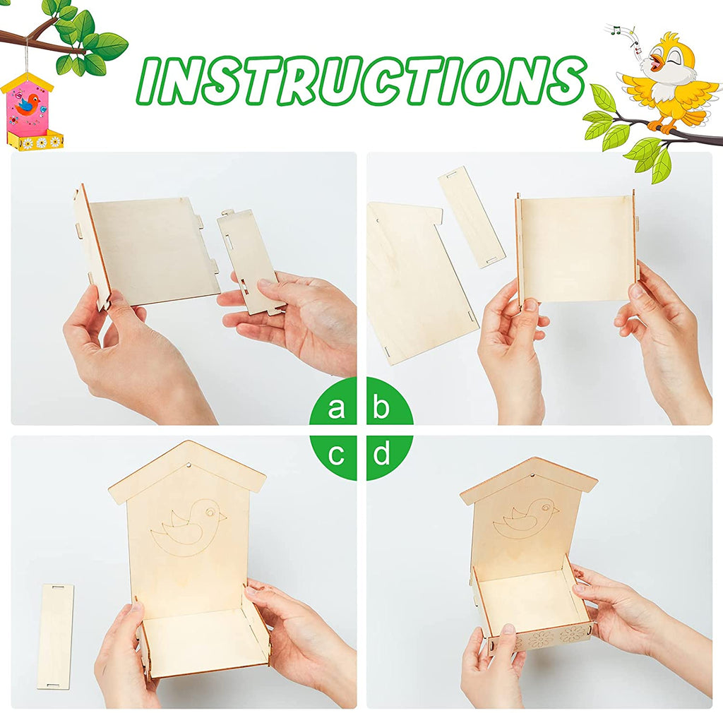 Crafts for Kids Ages 4-8 6-8, 3 Pack DIY Bird House Kits for