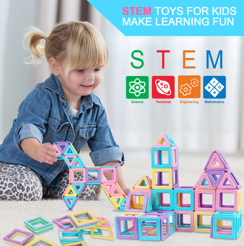 Upgraded Magnetic Blocks STEM Learning Toddler Toys Magnetic Toys