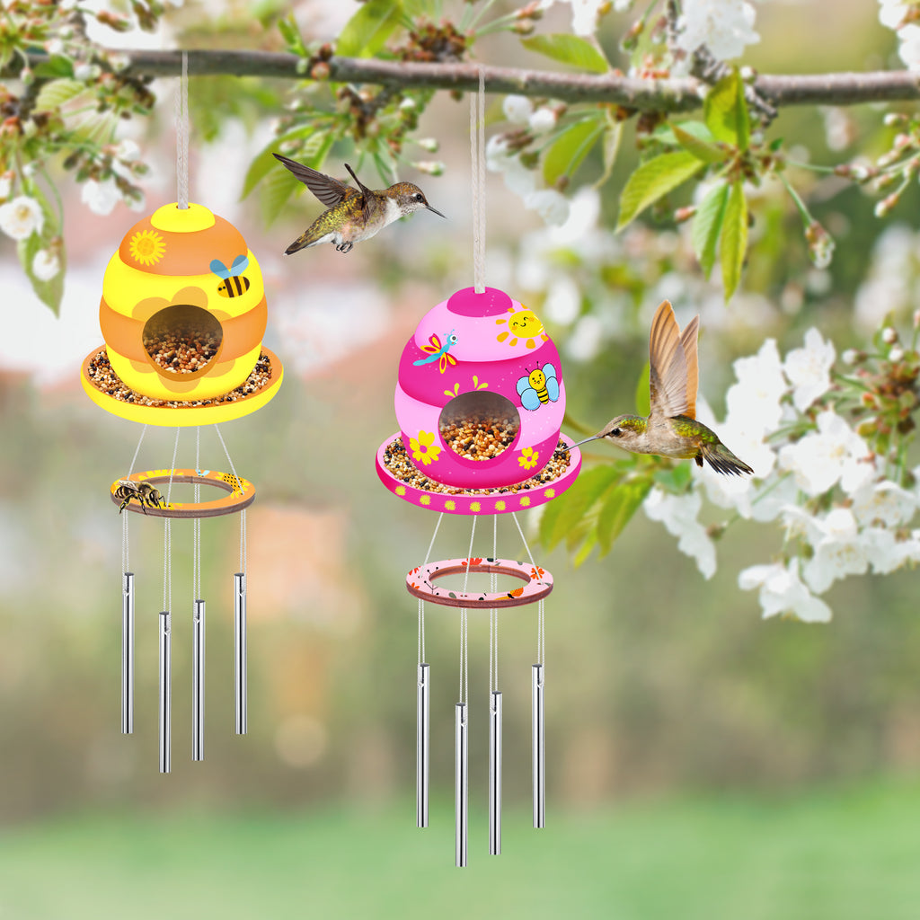 THWAS-LIGHT Crafts for Kids Ages 4-8, 2 Pack Bird Feeder Wind Chime Kits  for Children to Build and Paint, Arts and Crafts for Kids DIY, Outdoor