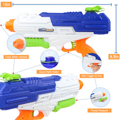 Conjunto water blaster kids toy guns of different design, handguns