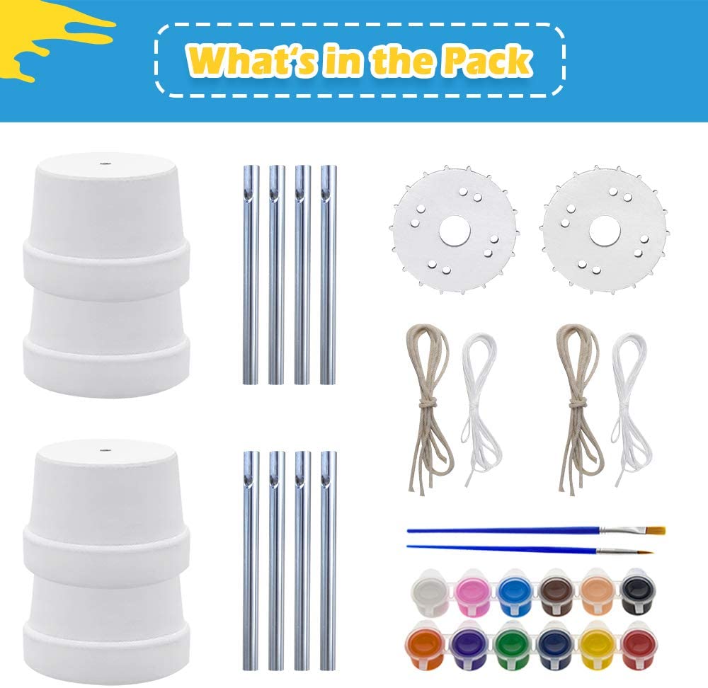 ROMI'S WAY 2-Pack Make Your Own Wind Chime Kit - Larger Bells, Stencils and  Beads, Arts