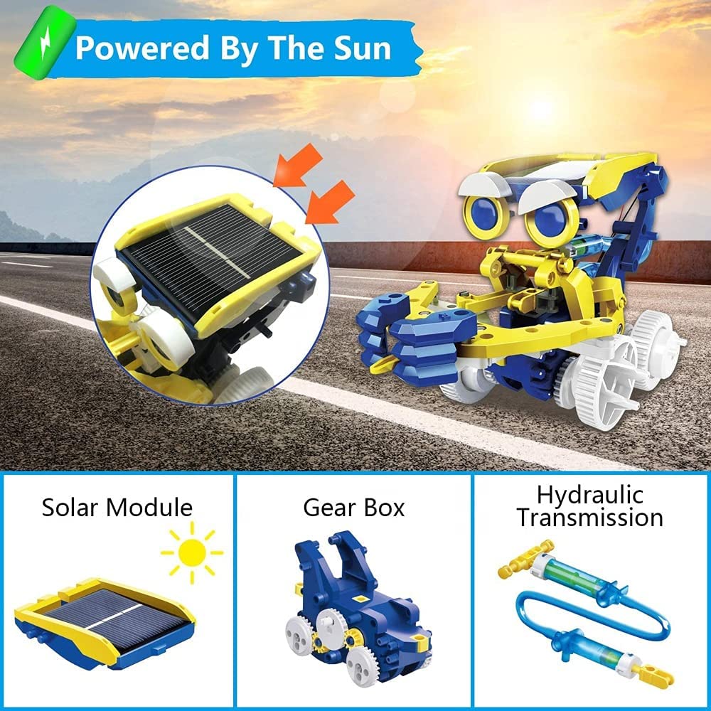 6-in-1 STEM Project Sets for Kids Ages 8-12, DIY Solar Robot Kit