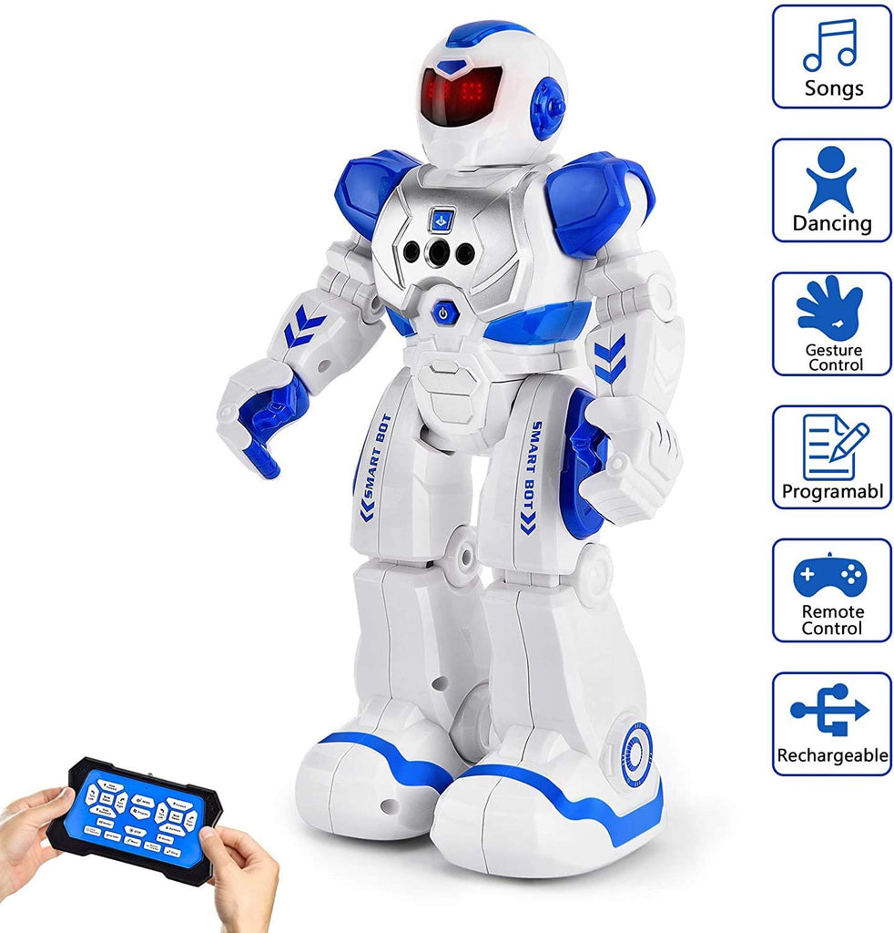 Rc Robot Toy, Gesture Sensing Remote Control Robot For Kids Age 3 4 5 6 7 8  12 Year Old Boys Girls Birthday Gift Present, Blue